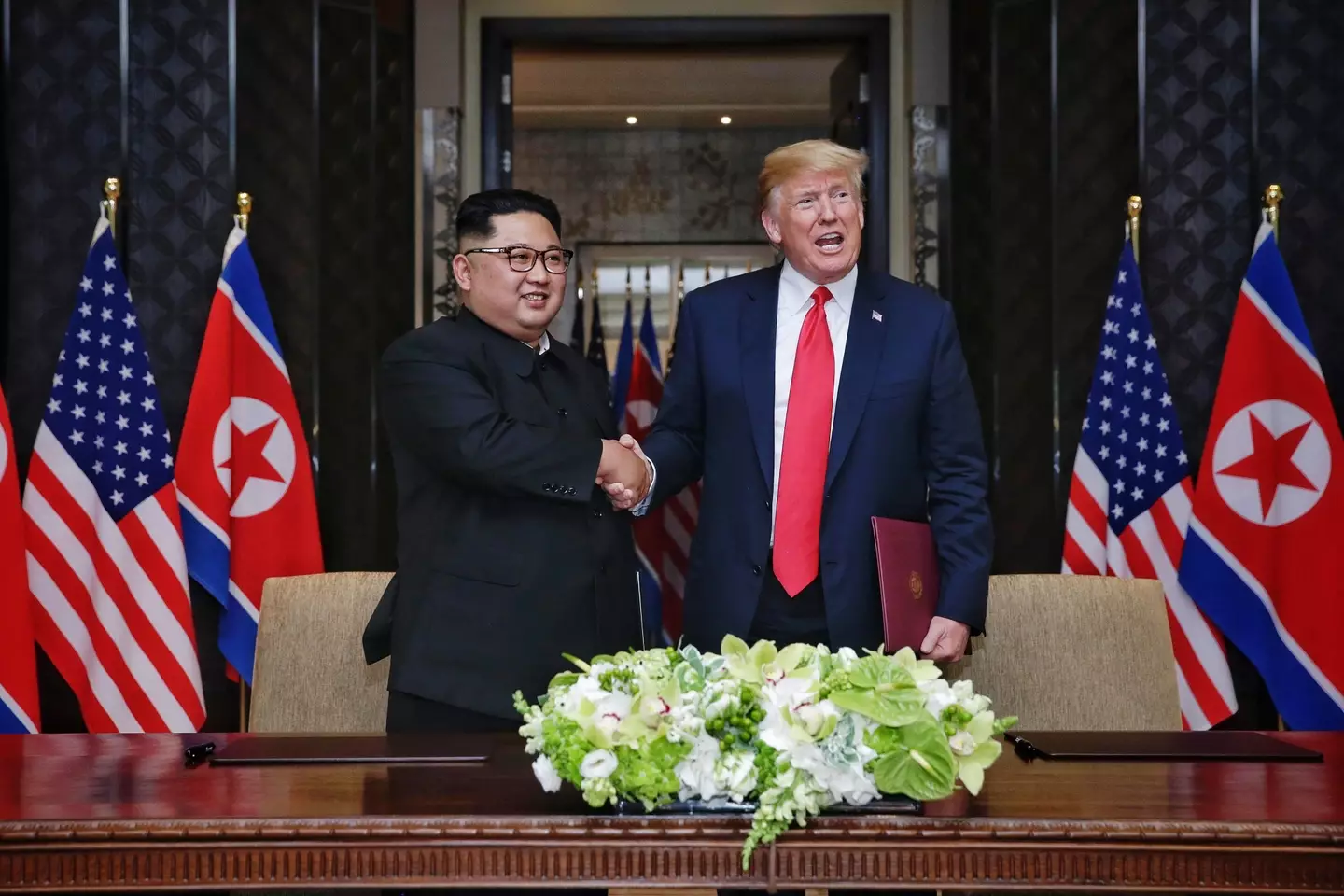 Kim Jong-un and Donald Trump in 2018.