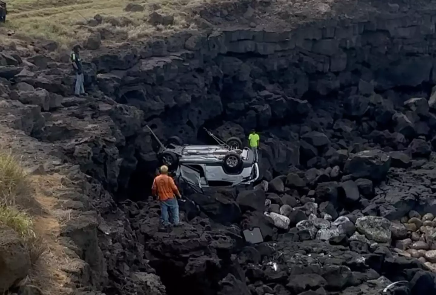 The tourist drove off a 60-foot cliff.