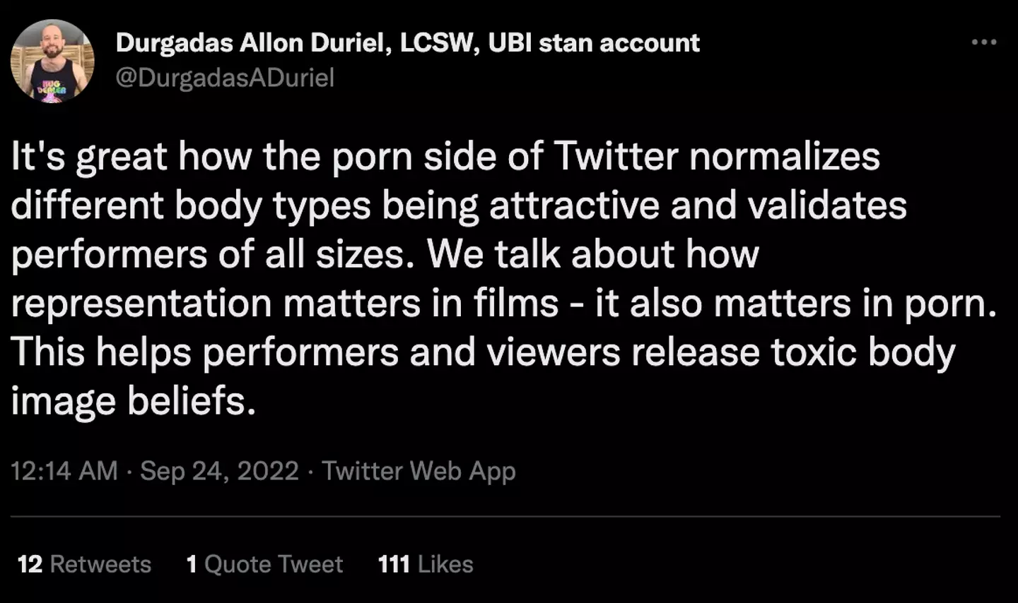 However, Dee argues representation is getting better and that labelling and fetishisation is a reflection of society's desires not the views of the adult film industry itself.