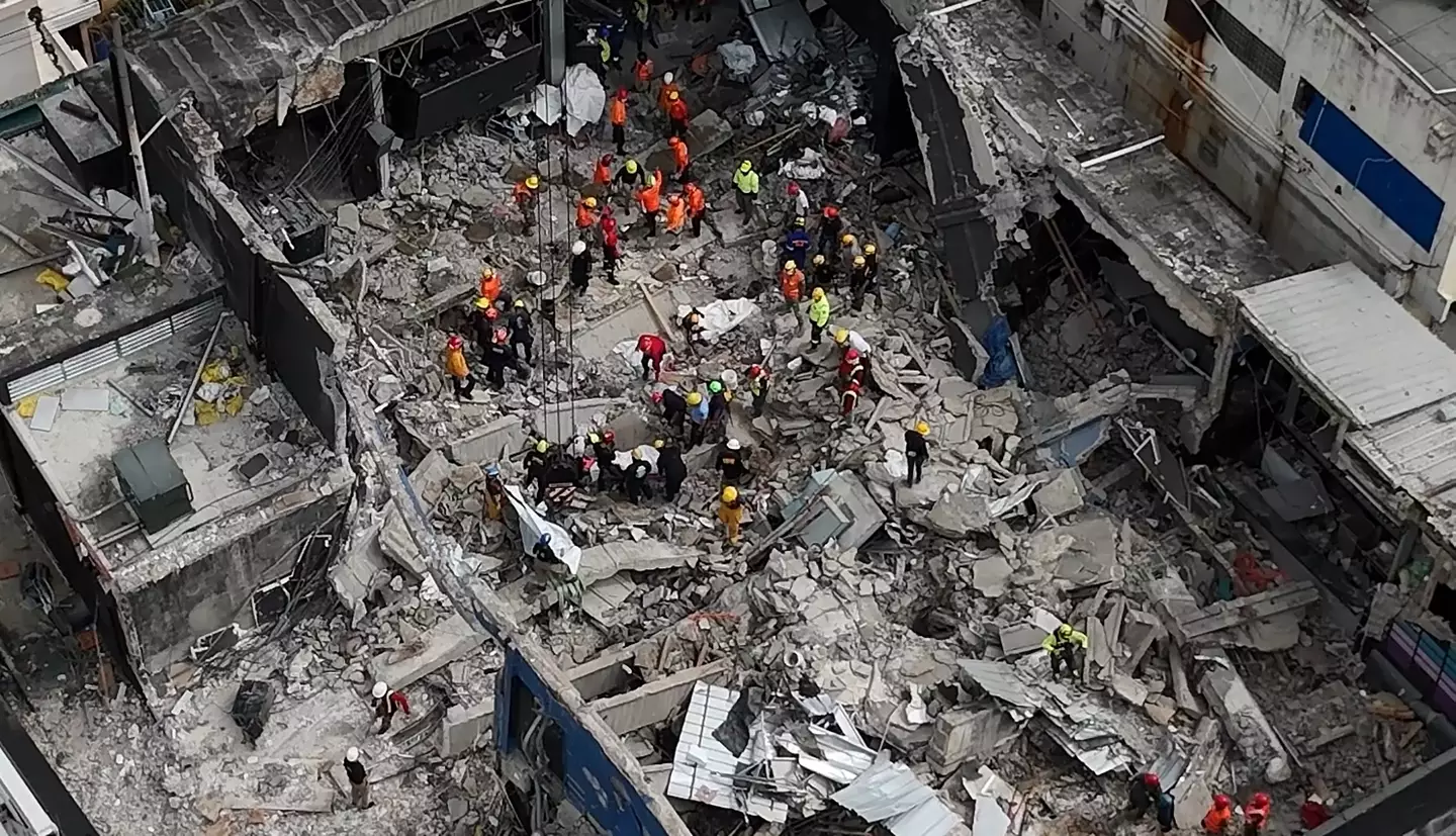 The entire roof collapsed at the nightclub (ALFRED DAVIES/AFP via Getty Images)