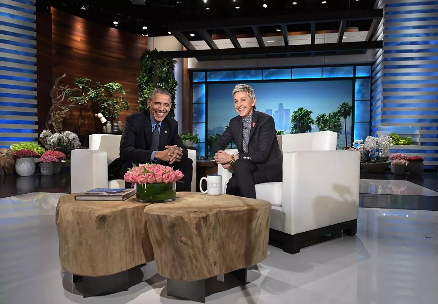 Ellen DeGeneres welcomed then US President Barack Obama onto The Ellen DeGeneres Show back in 2016 (MANDEL NGAN/AFP via Getty Images)