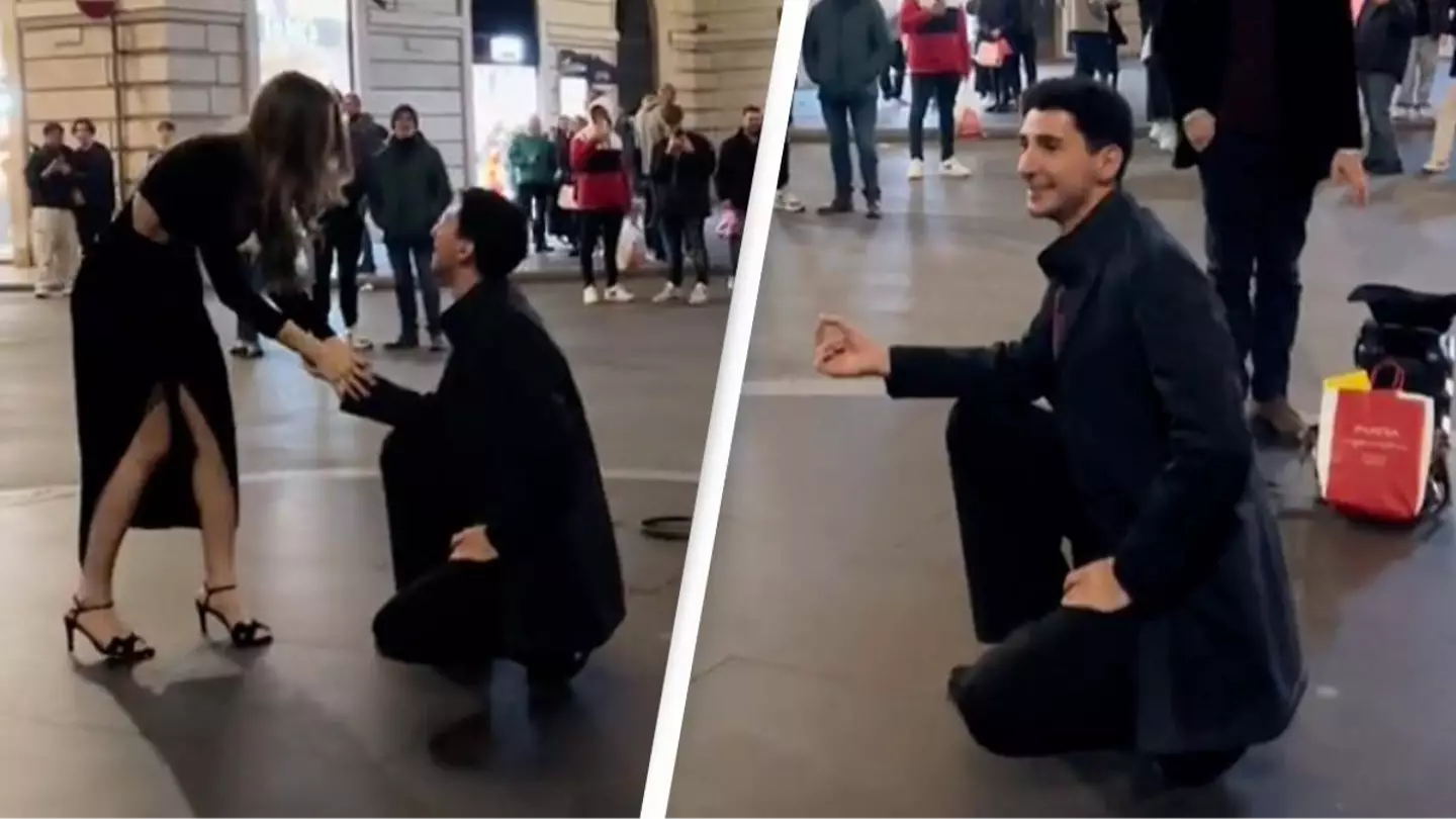 Mortifying moment tourist's marriage proposal in Rome goes horribly wrong