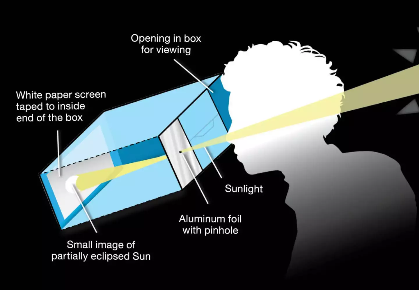 NASA demonstrates how cardboard boxes can be used to watch the eclipse. NASA