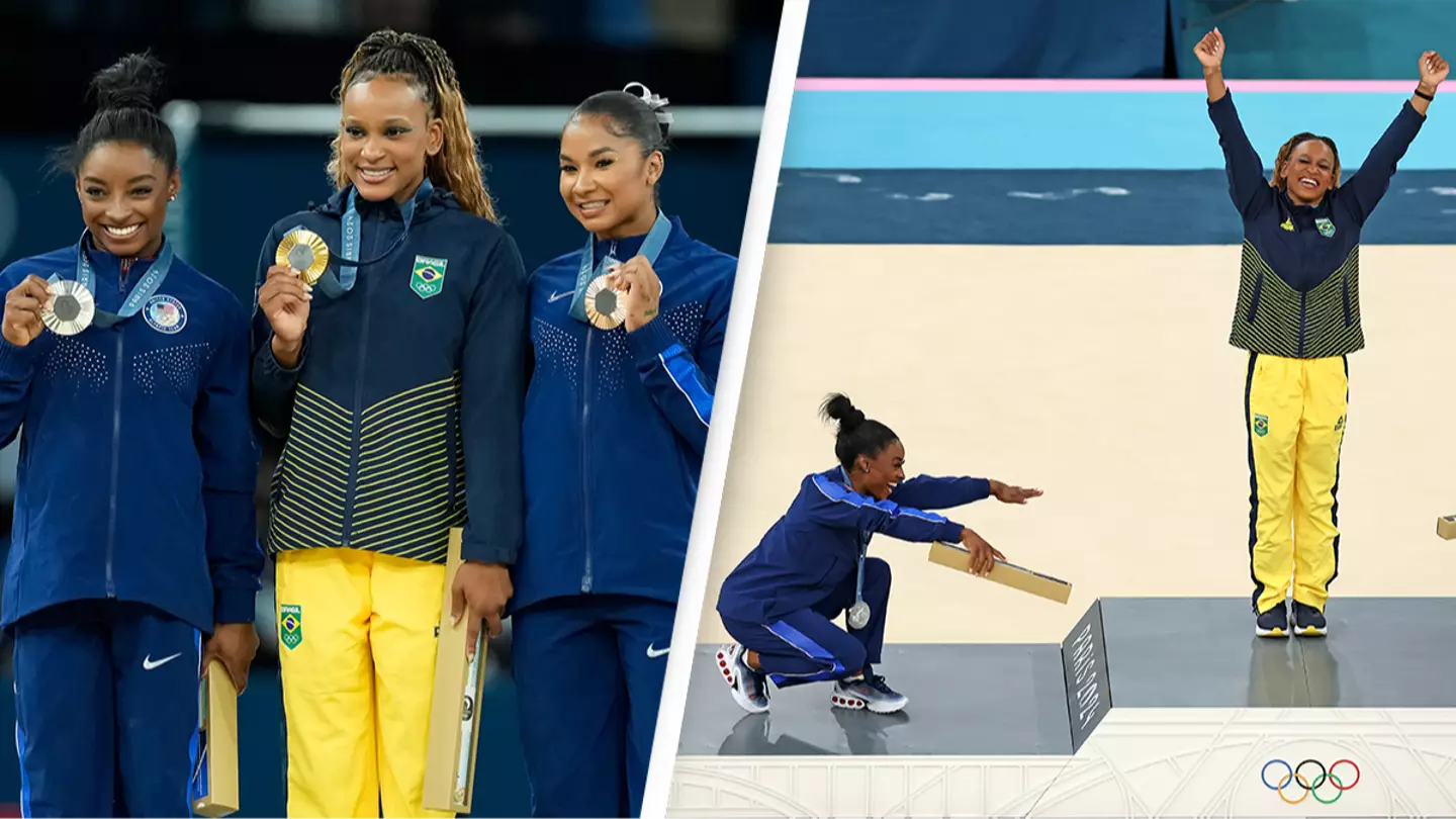 Simone Biles hits back after being called 'disgusting' for gesture on Olympic podium