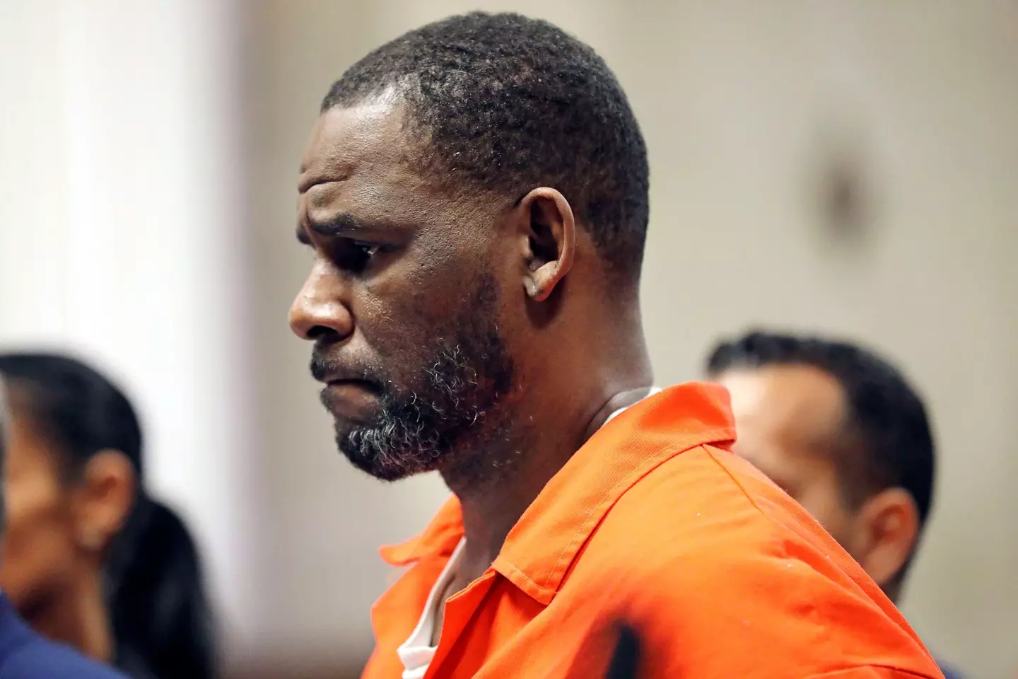 R. Kelly appears during a hearing at the Leighton Criminal Courthouse in Chicago.