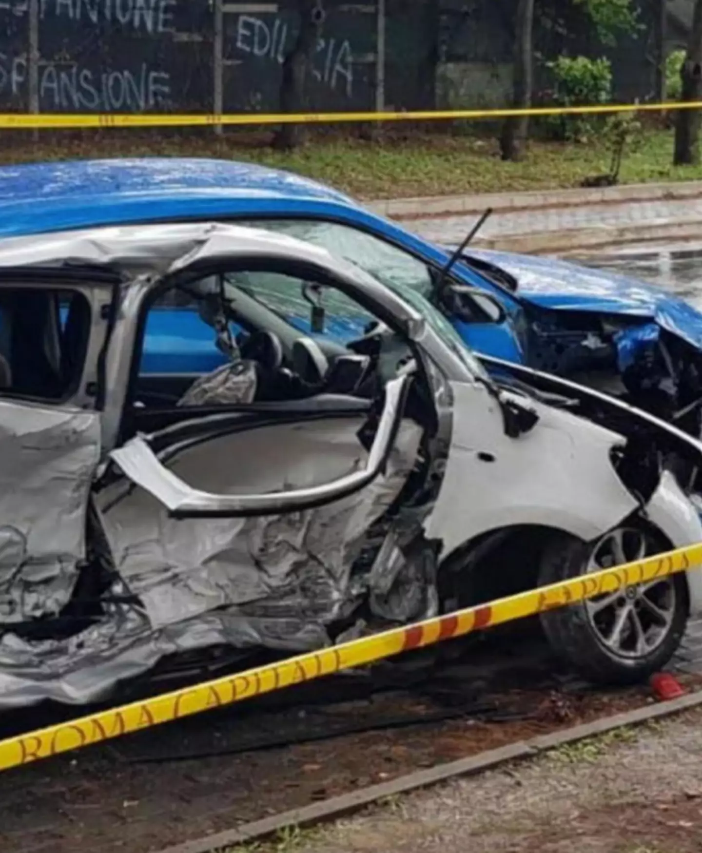 The child was sitting in a Smart ForFour when it was crashed by a Lamborghini Urus SUV.