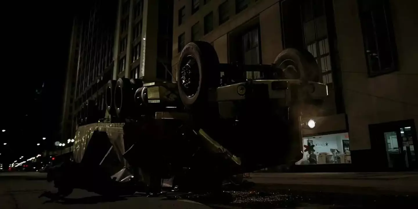 The epic truck flip was filmed in Chicago's banking district.