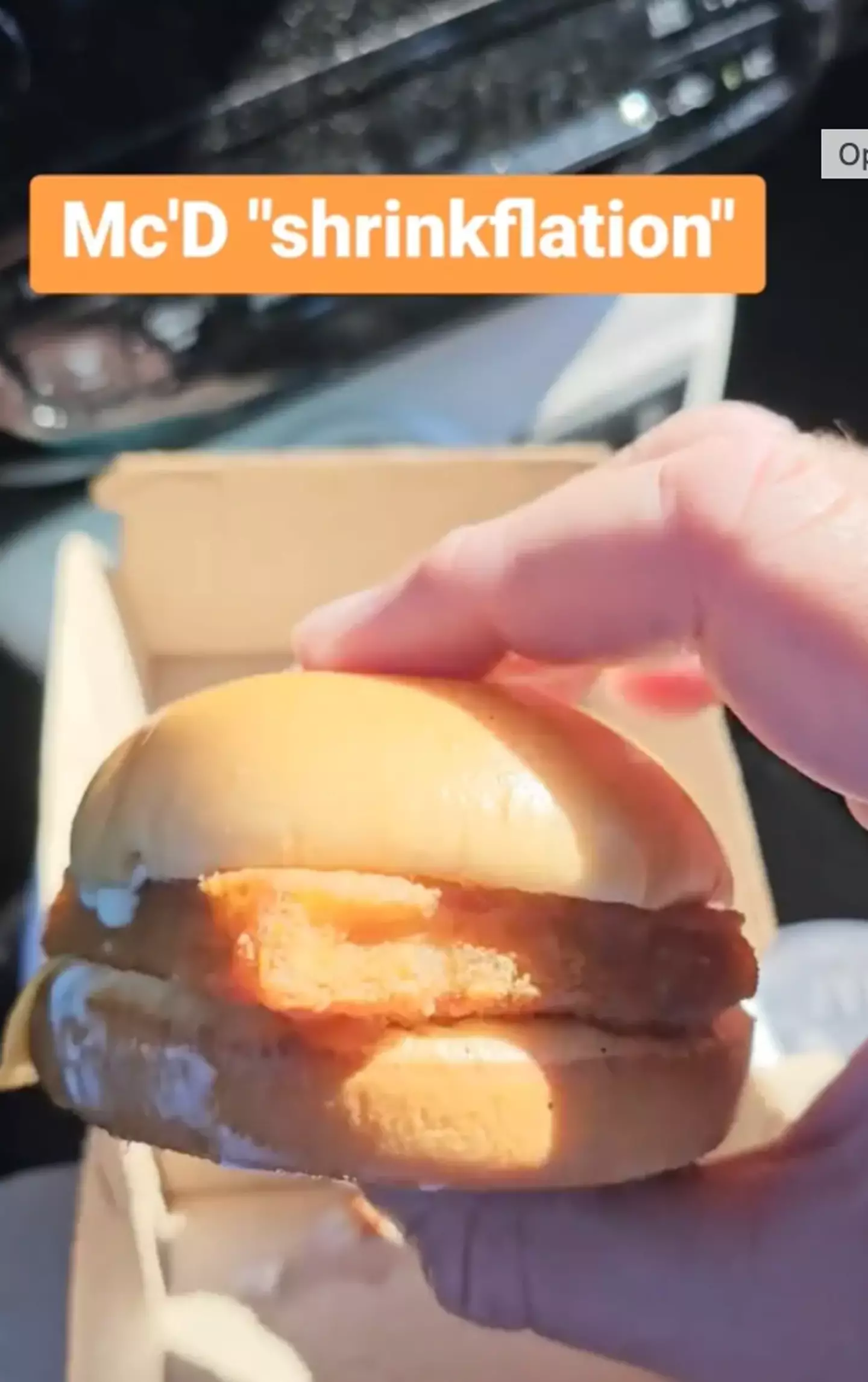 A McDonald's customer has claimed the burger appeared to be smaller.