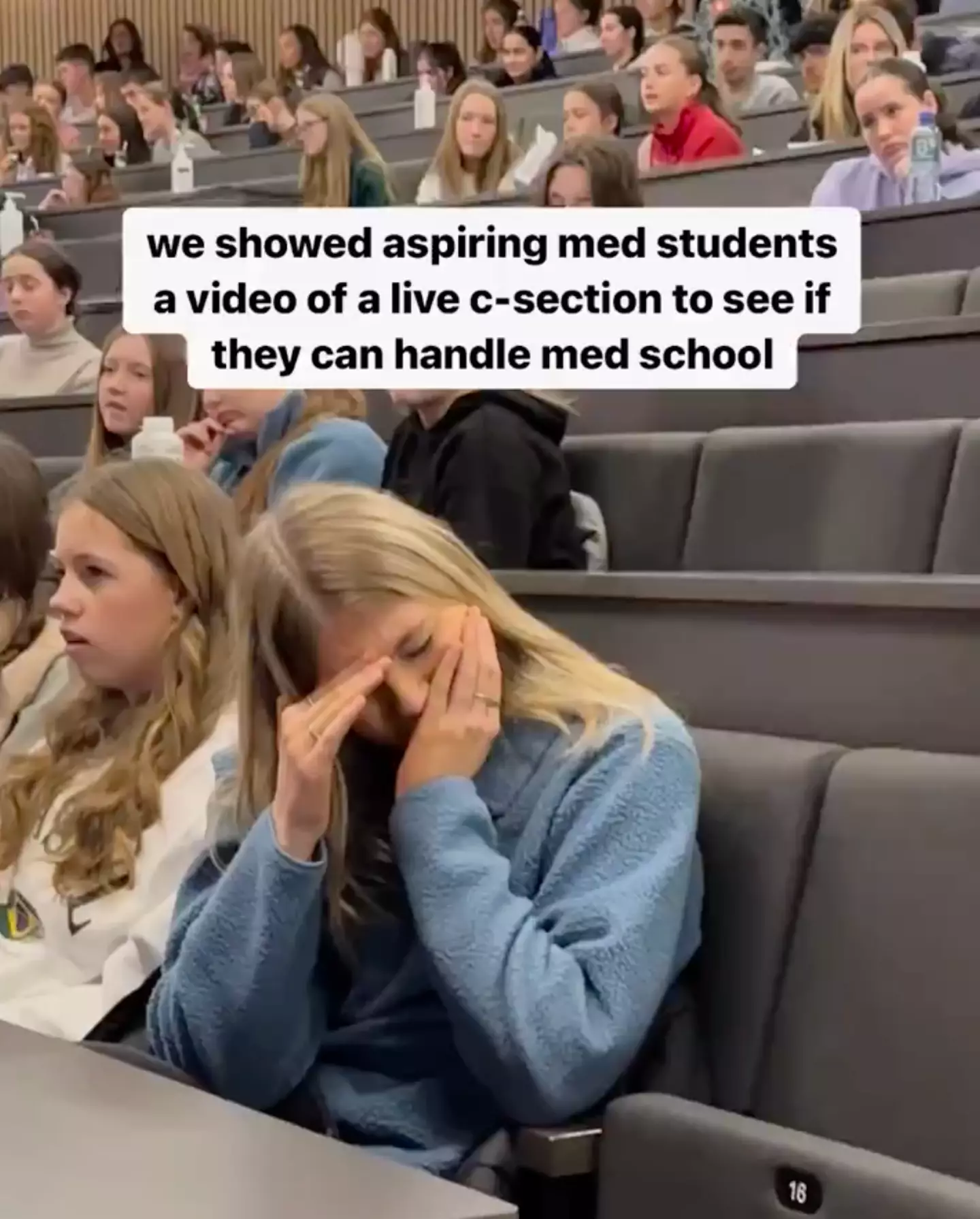 Students were a little repulsed by what they saw. (TikTok / @rcsi_studentlife)