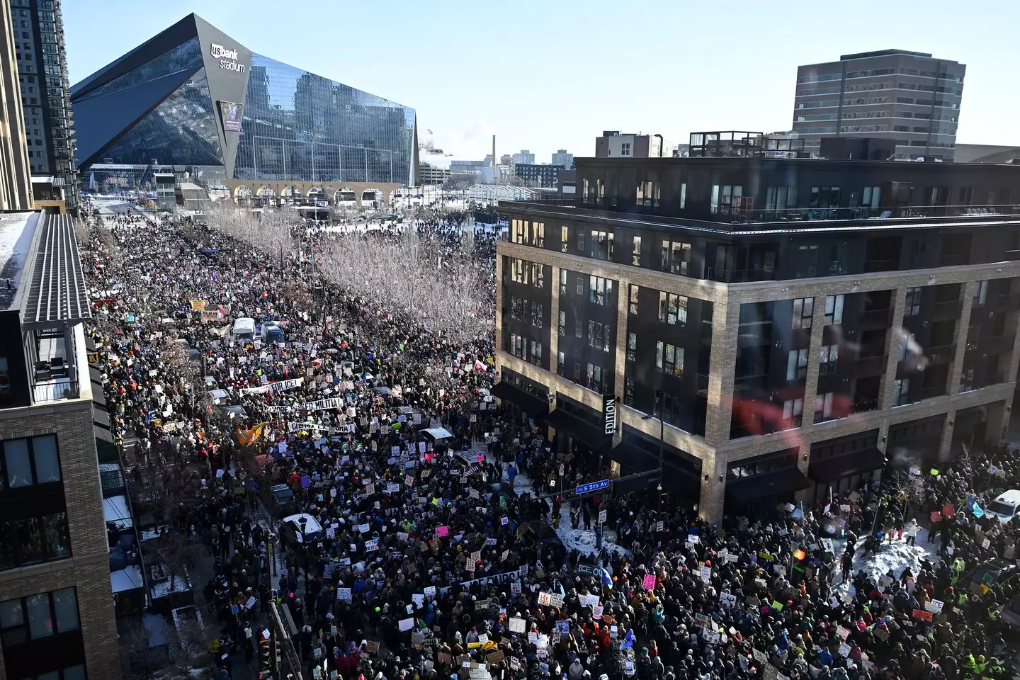 Anti-ICE protests have taken place in Minneapolis this month (Stephen Maturen/Getty Images)