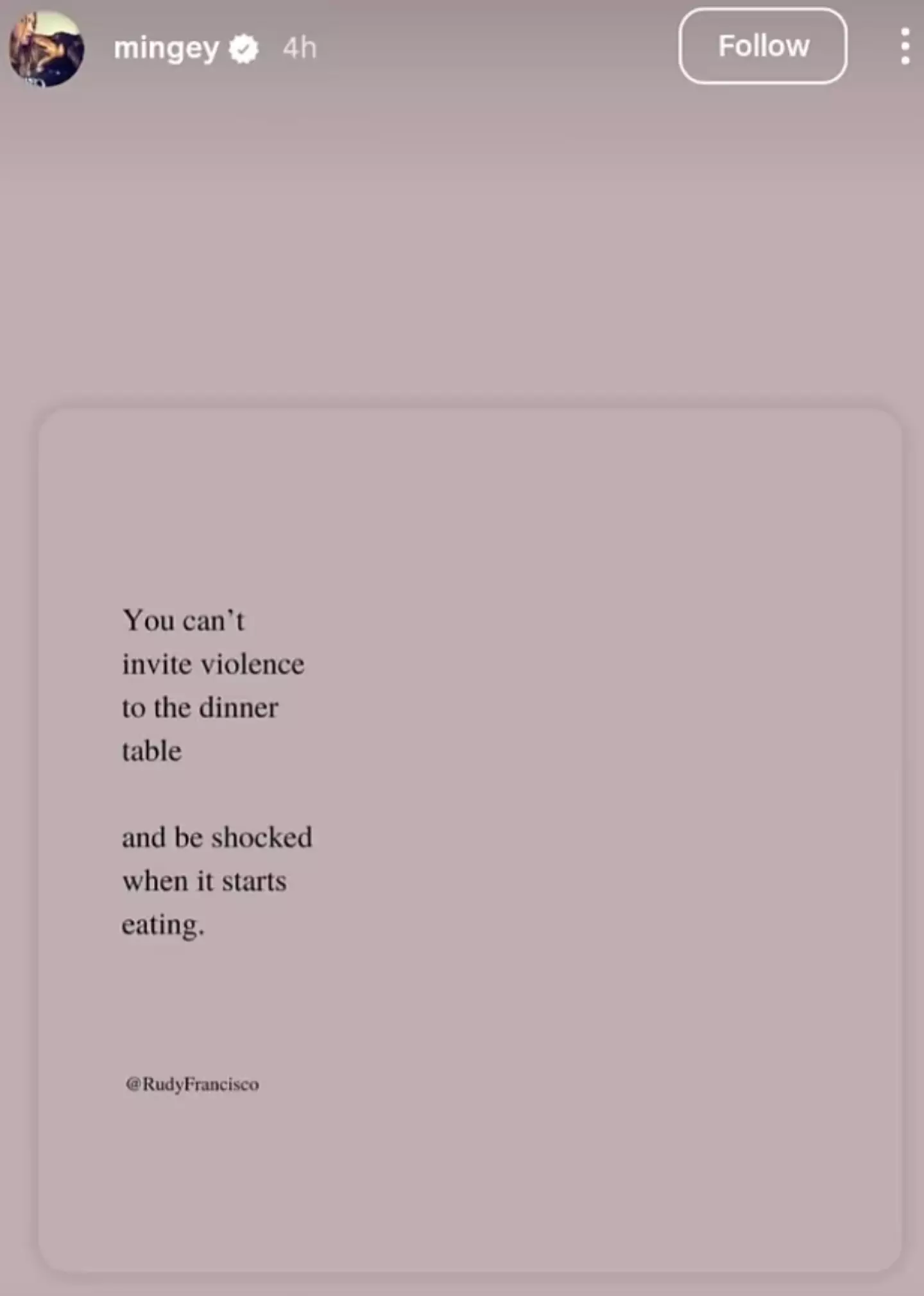 Amanda Seyfried shared the post online (Instagram/@mingey)