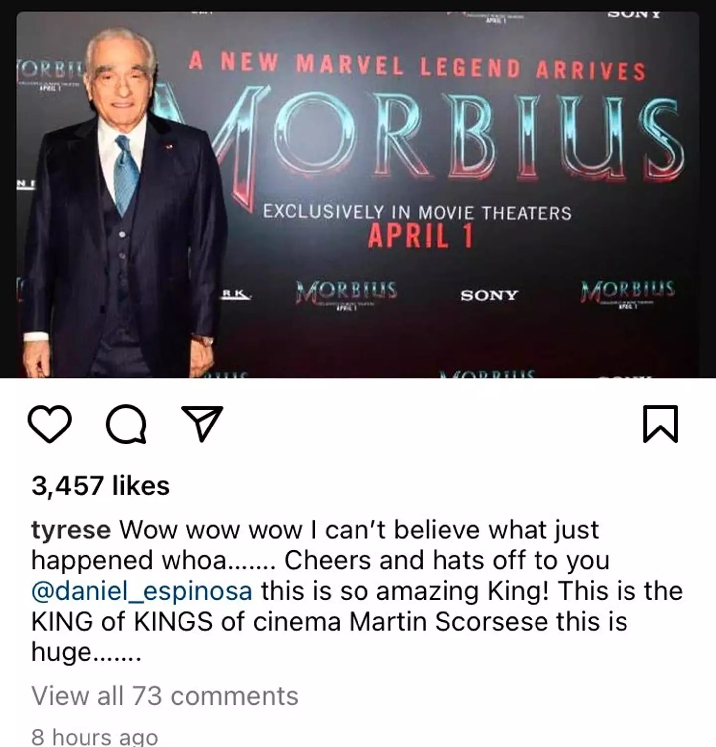 Tyrese Gibson falls for a fake Scorsese quote.