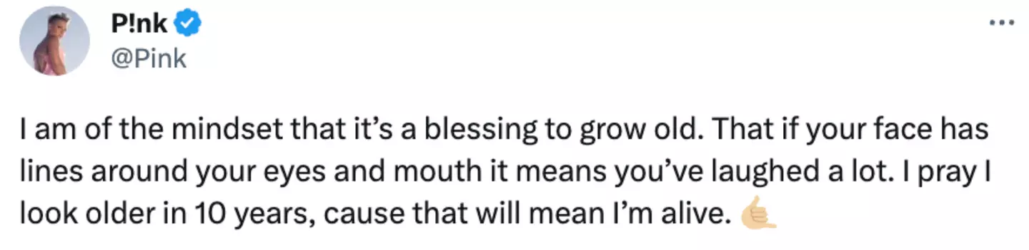 The singer said it was a 'blessing to grow old'.