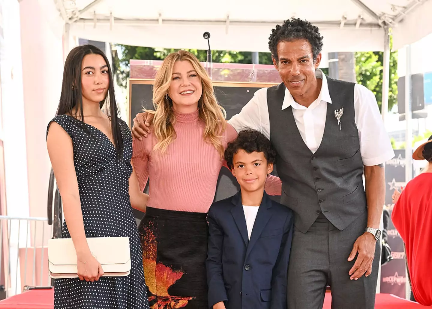 The star with her family, Stella, Eli and husband, Chris (Michael Buckner/Variety via Getty Images)