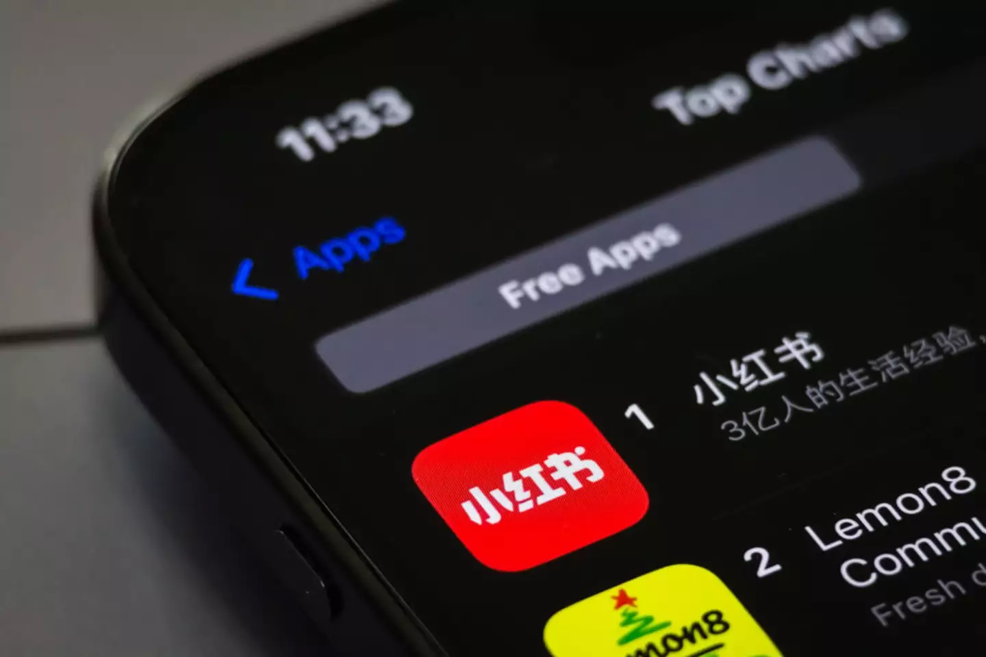 The RedNote app has shot to the top spot on the app store (Cheng Xin/Getty Images)