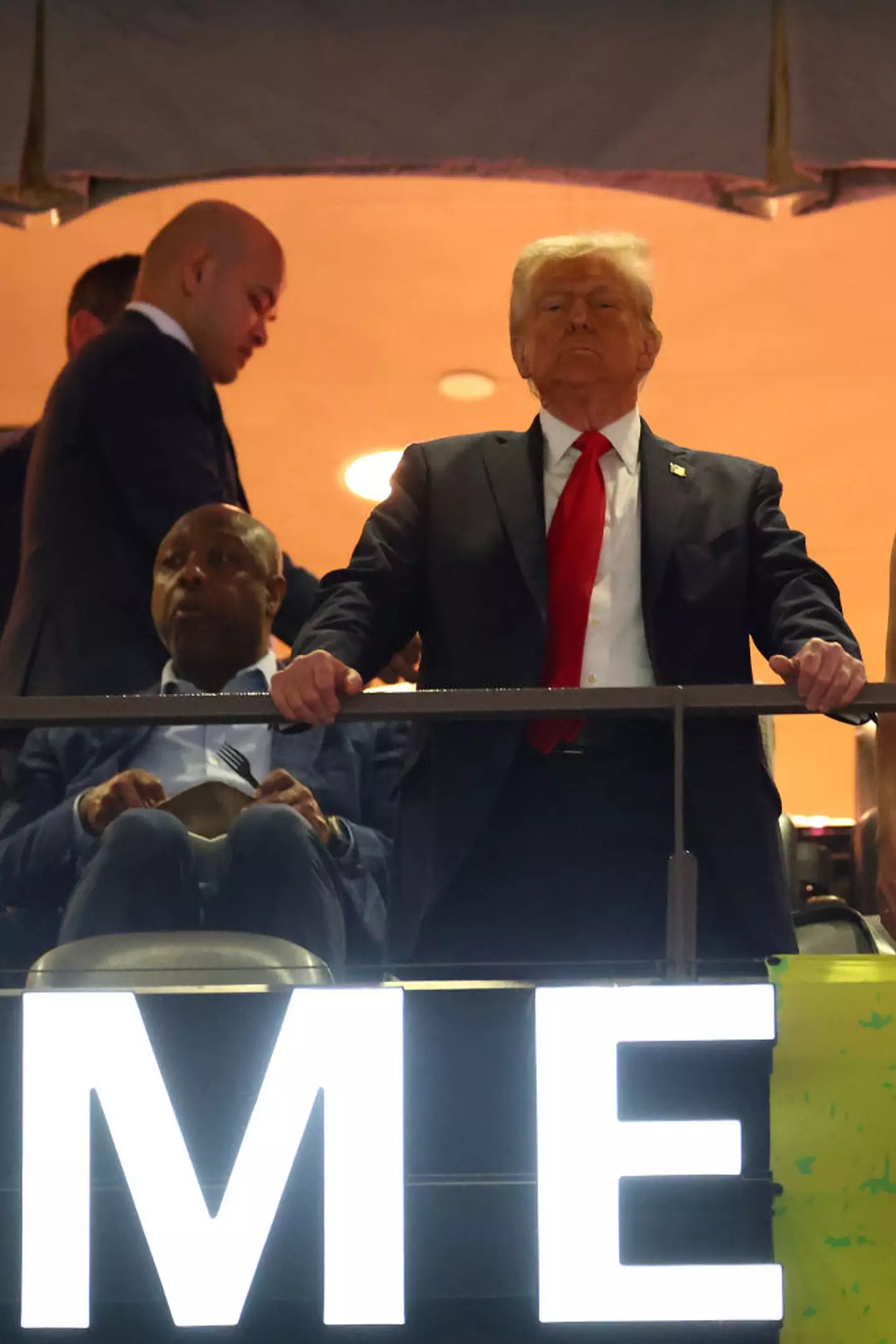 President Donald Trump also appeared in the stands (Gregory Shamus/Getty Imag