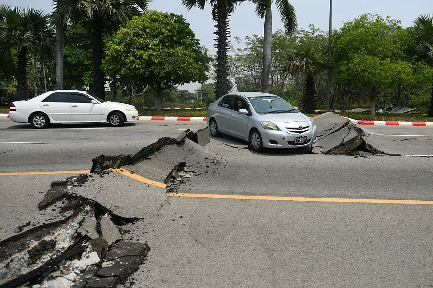 The Myanmar-Thailand quake destroyed roads, bridges and major infrastructure (SAI AUNG MAIN/AFP via Getty Images)