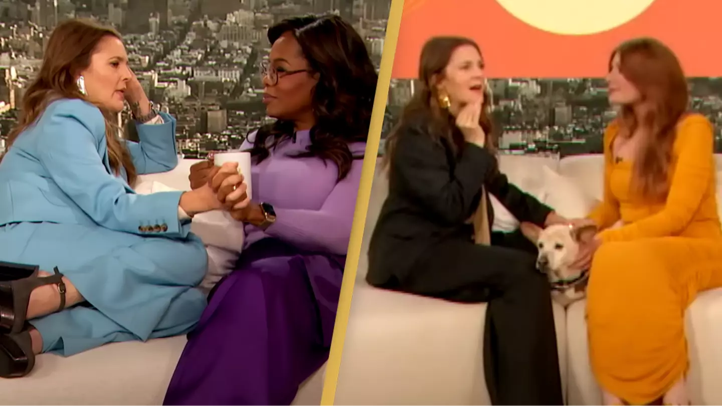 Drew Barrymore explains why she sits so close to talk show guests