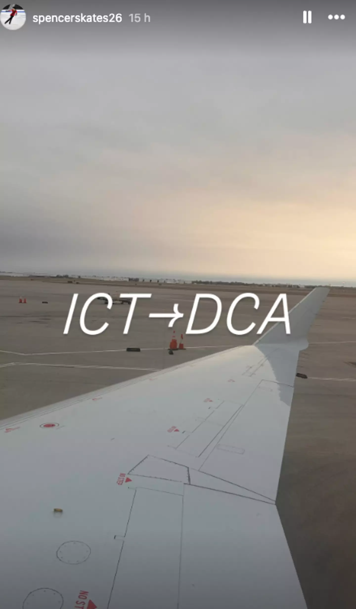 Spencer Lane uploaded this image of the jet on the runaway in Wichita (Instagram/@spencerskates26)