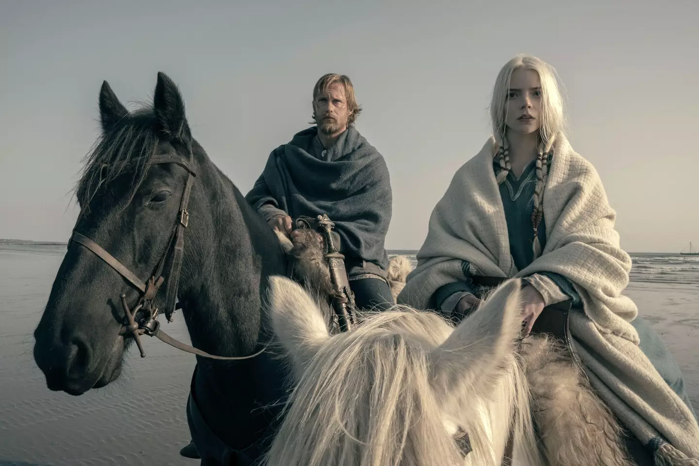 Alexander Skarsgård and Anya Taylor-Joy in The Northman.