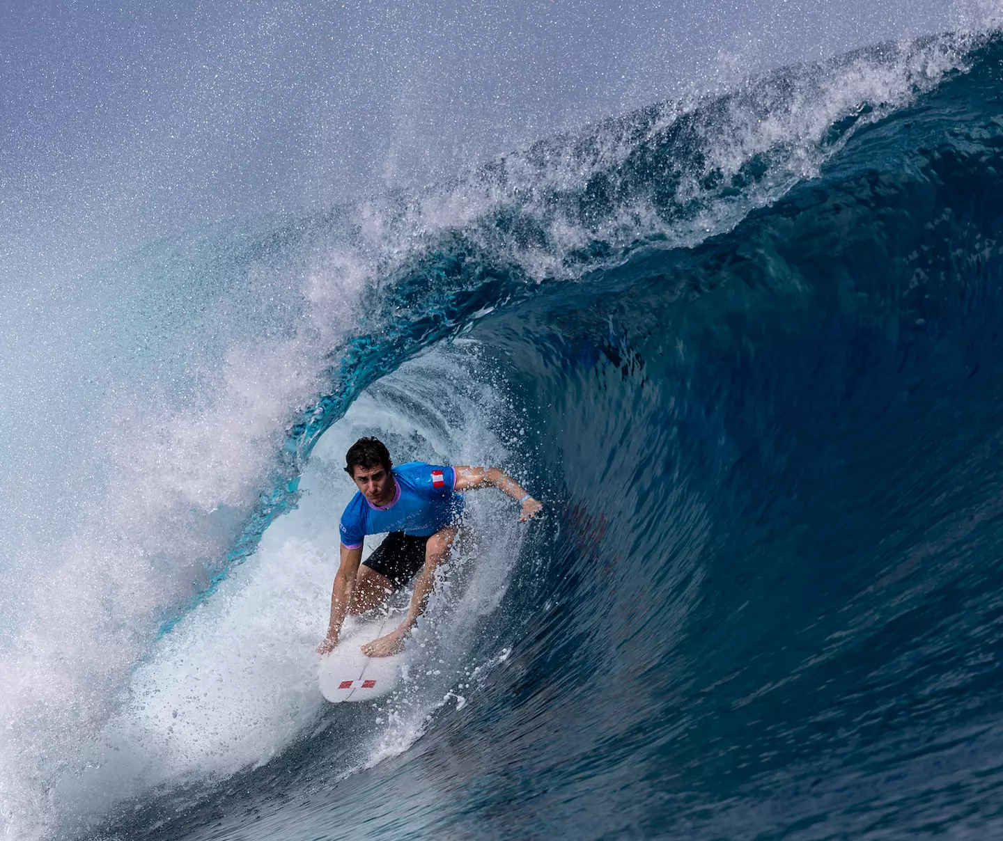 Peru Surfer Lucca Mesinas said staying in the luxury Aranui 5 cruise ship was fun. I bet. (Sean M. Haffey/Getty Images)