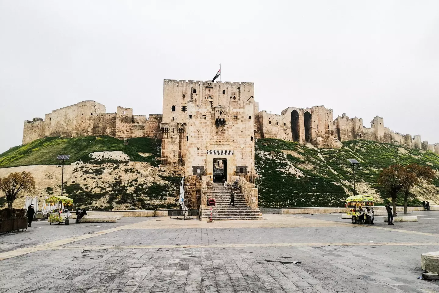 The medieval citadel in Aleppo, one of many historic sites damaged in Syria's ongoing war. (Giovanni Mereghetti/UCG/Universal Images Group via Getty Images)