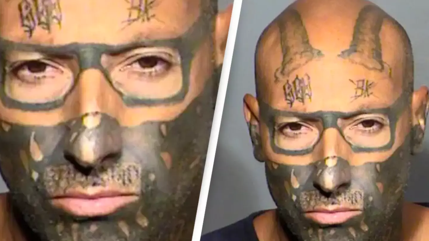 Las Vegas man with bizarre tattoos arrested on suspicion of murdering his girlfriend