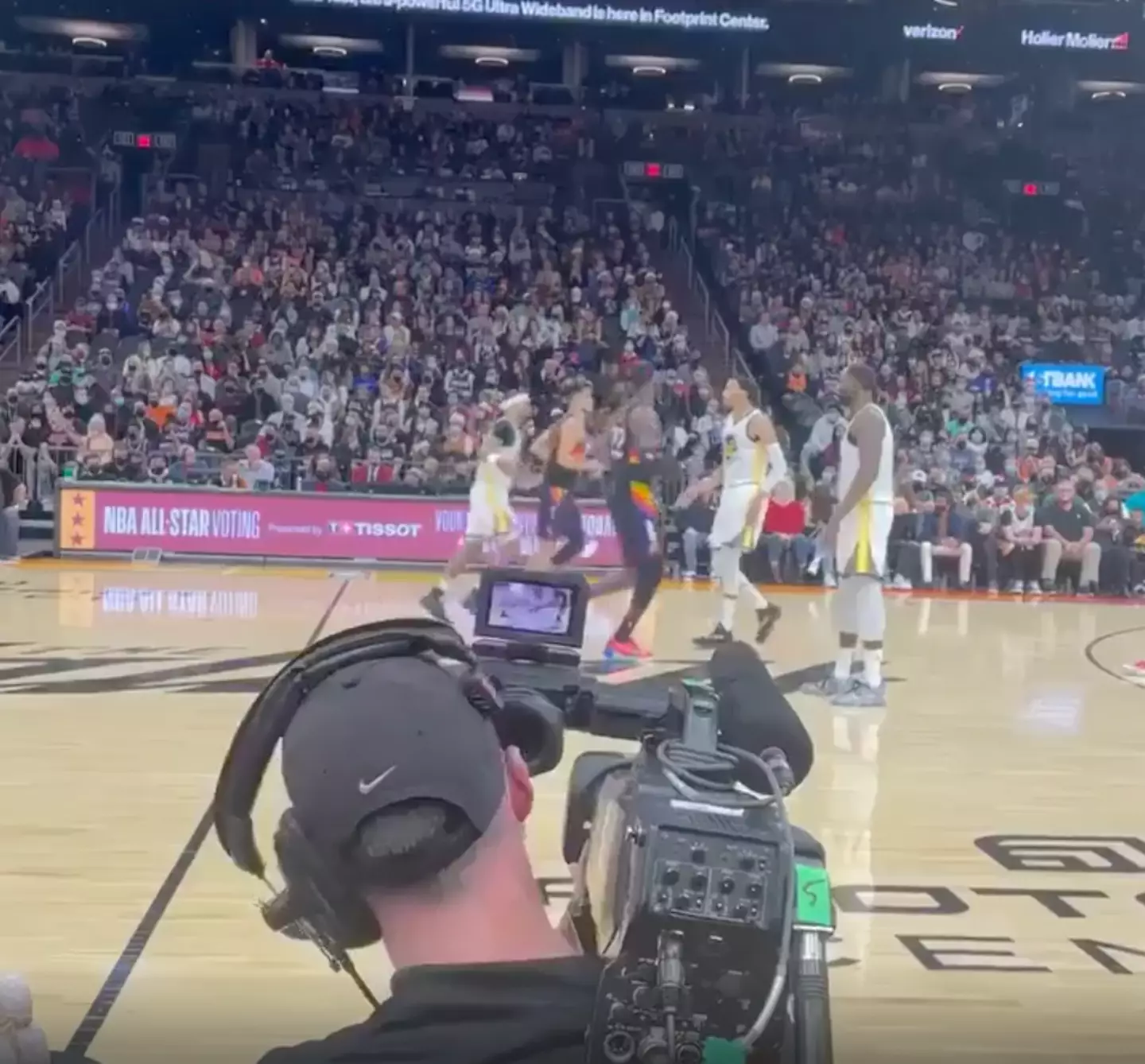 The NBA game has gone viral for its court side superstar.