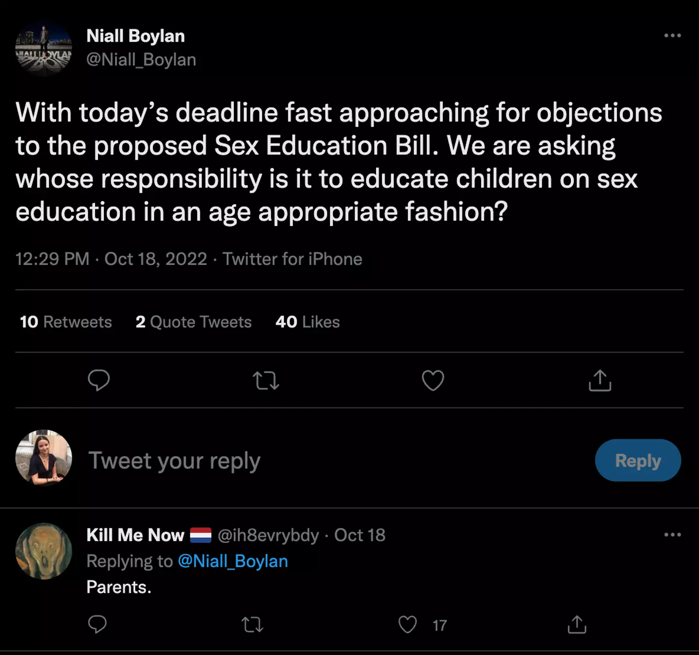 It's not just Dee but many people who view it as parents responsibility to educate children about sex.