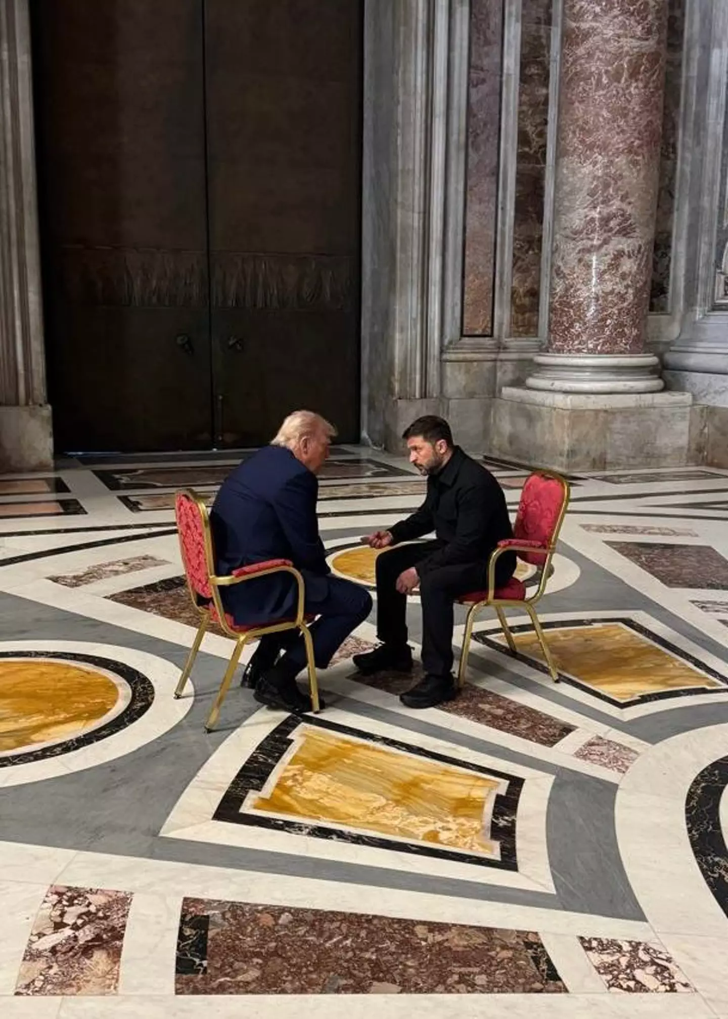 President Donald Trump and Ukrainian President Volodymyr Zelenskyy took a moment during Pope Francis' funeral to discuss the war in Eastern Europe (X/@ZelenskyyUa)