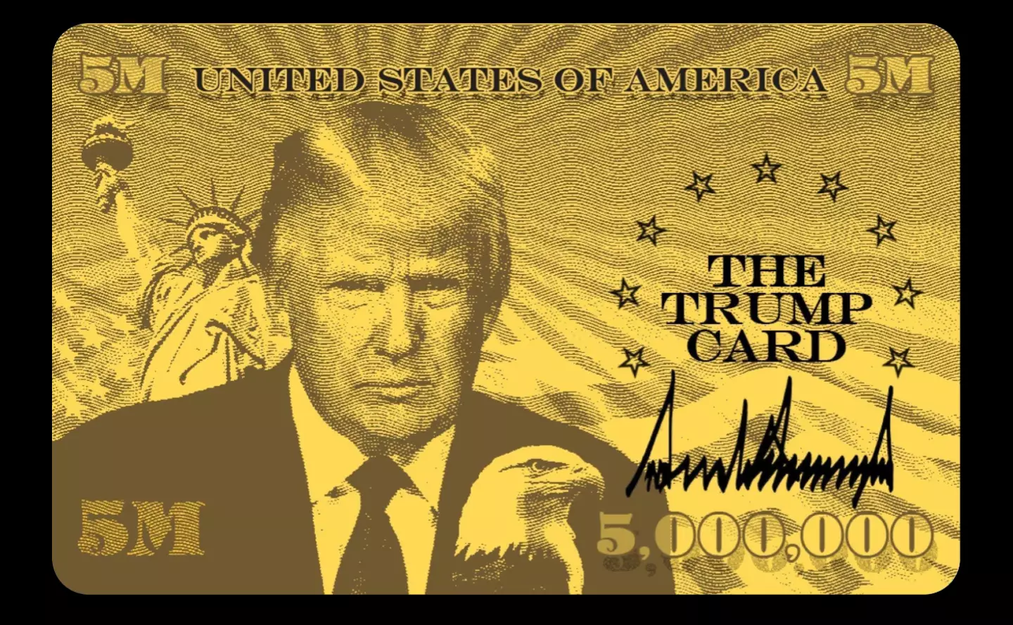 The Gold Card, or Trump Card, as it's now seemingly called, costs $5mil (trumpcard.gov)