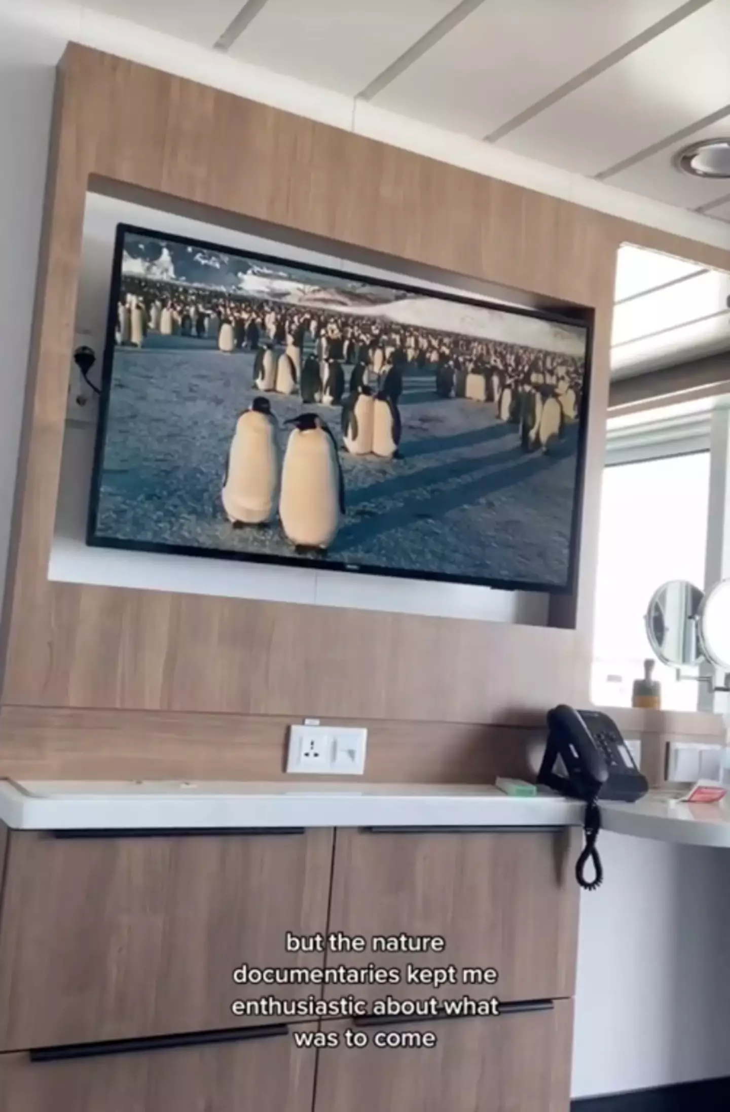 Natasha needed to 'get horizontal' after brutal waves left her gripping onto railings to stay standing. TikTok/@theworldpursuit