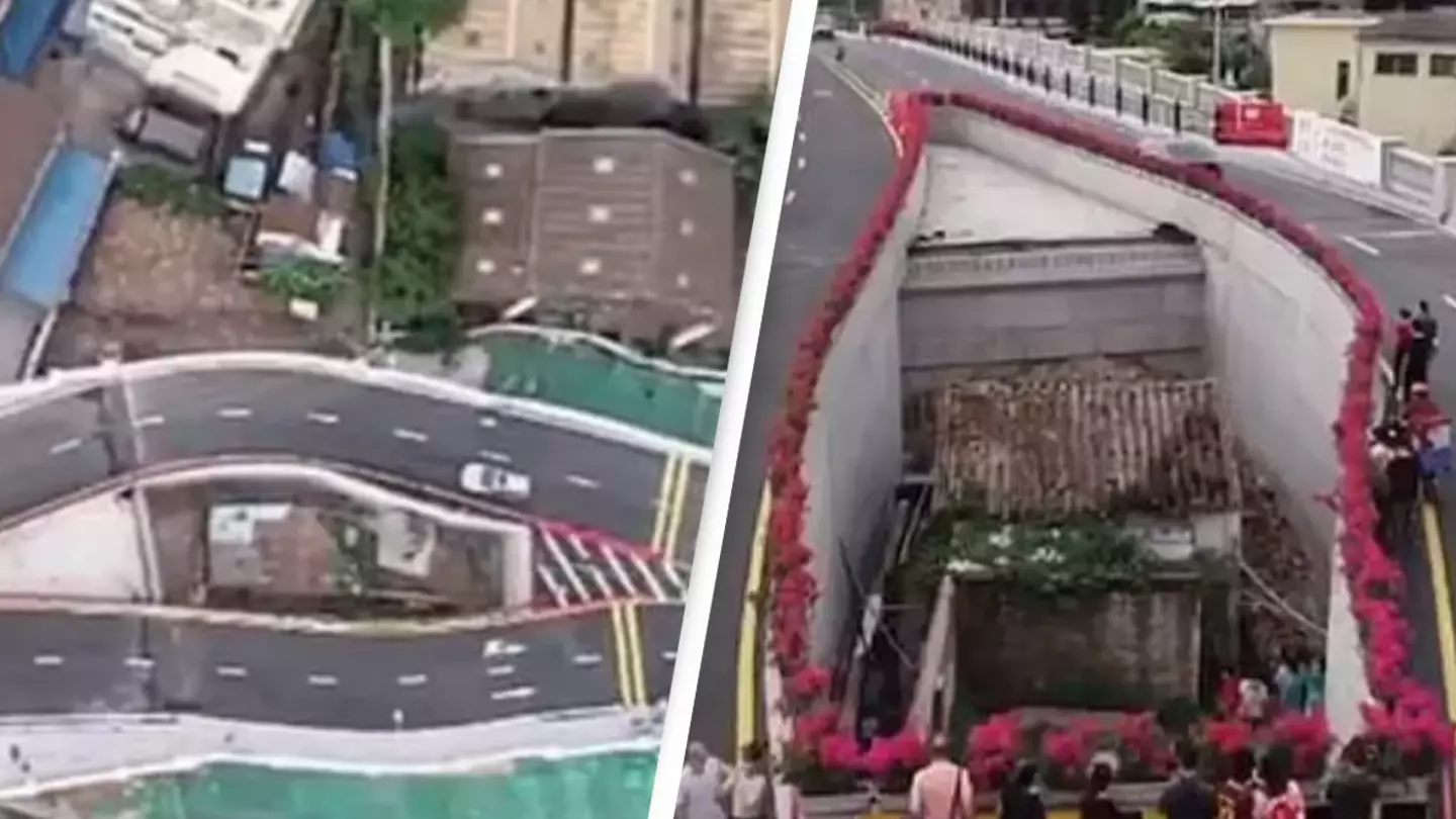 Chinese Government forced to build freeway around tiny house after owner refused to move