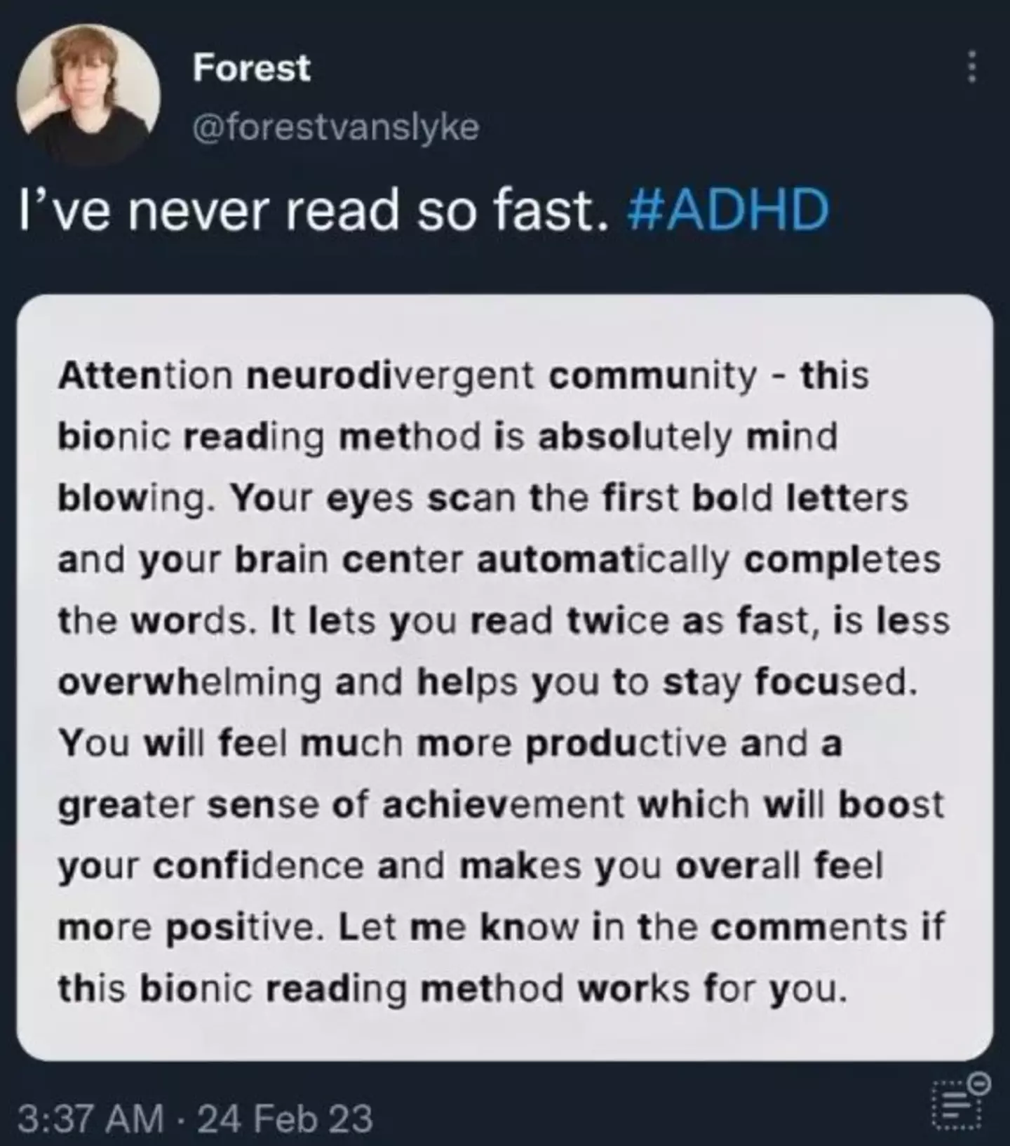 A new reading hack is being praised by neurodivergent people.