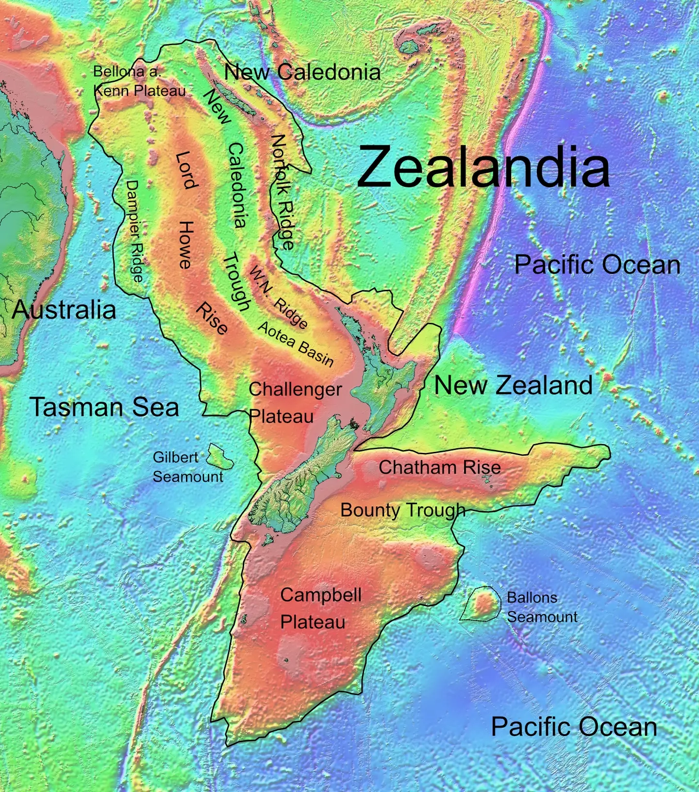 Zealandia, Earth's seventh contient.