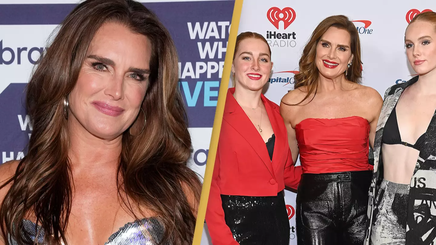 Brooke Shields candidly admits adult daughters still sleep in bed with her