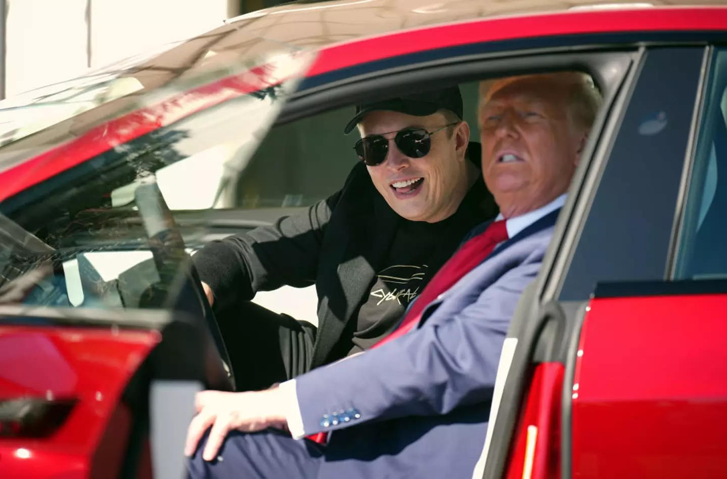 Trump described the red car as 'beautiful' (Andrew Harnik/Getty Images)