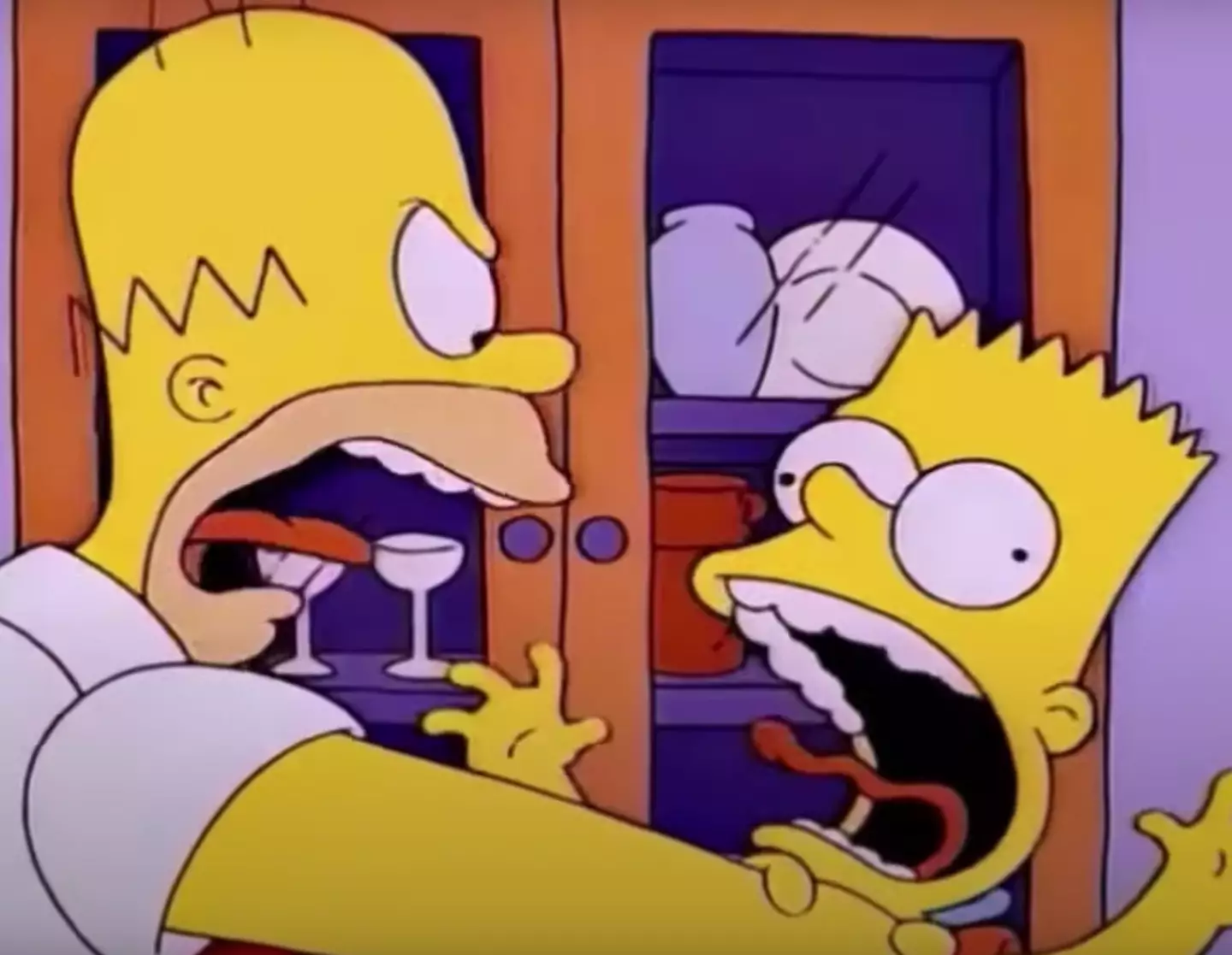 Homer strangling bart is one of the show's most recognisable running gags.