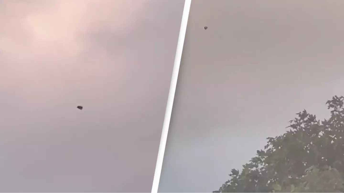 Woman captures some ‘of the best’ footage showing a ‘UFO’ hovering in the sky