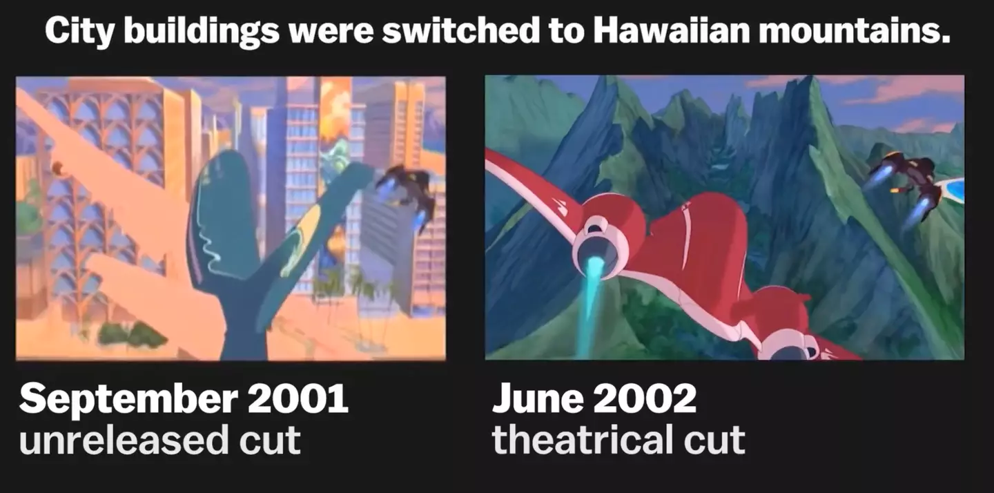 The background was change from a cityscape to Hawaiian mountains.
