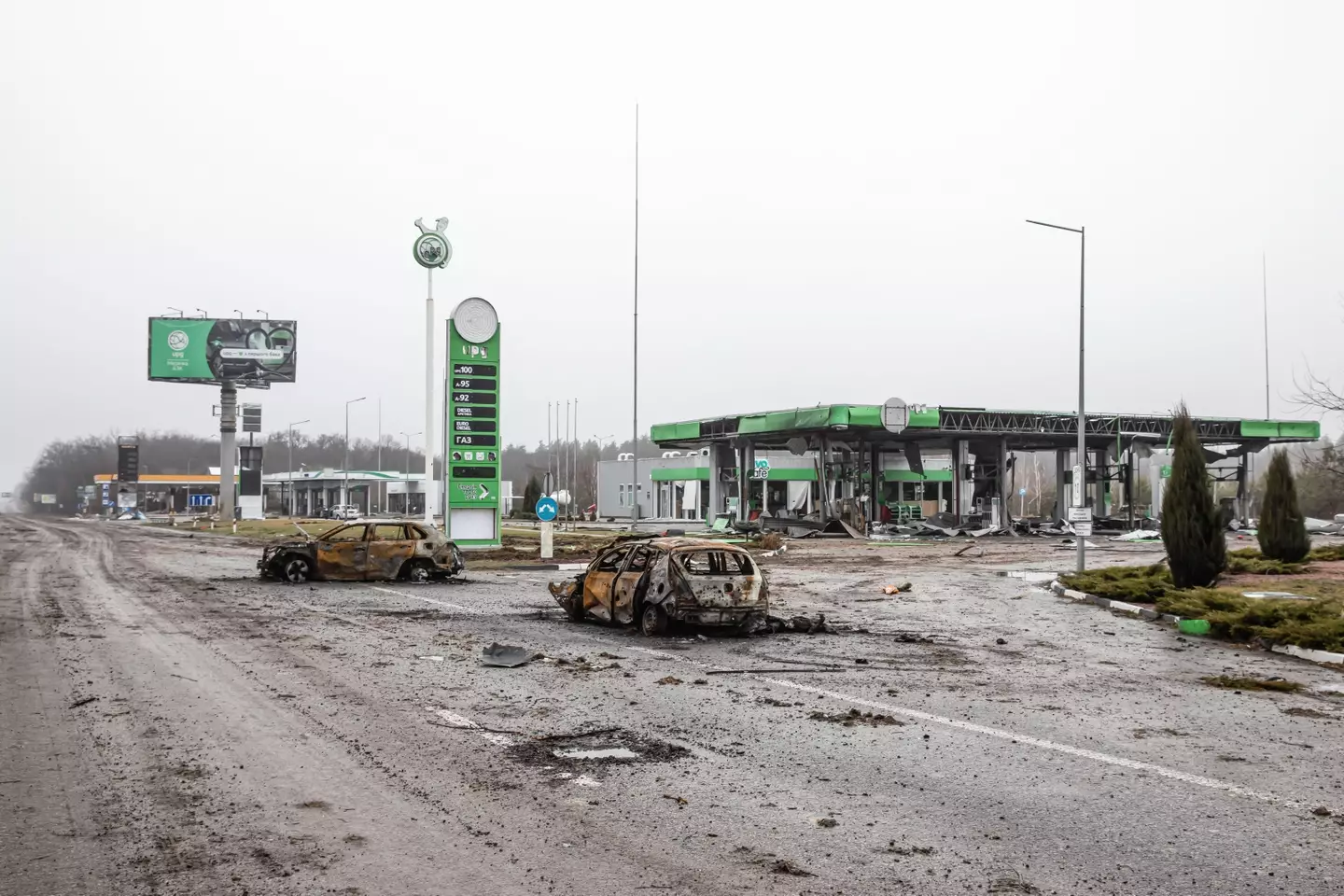 Destruction caused by Russian forces in Bucha.