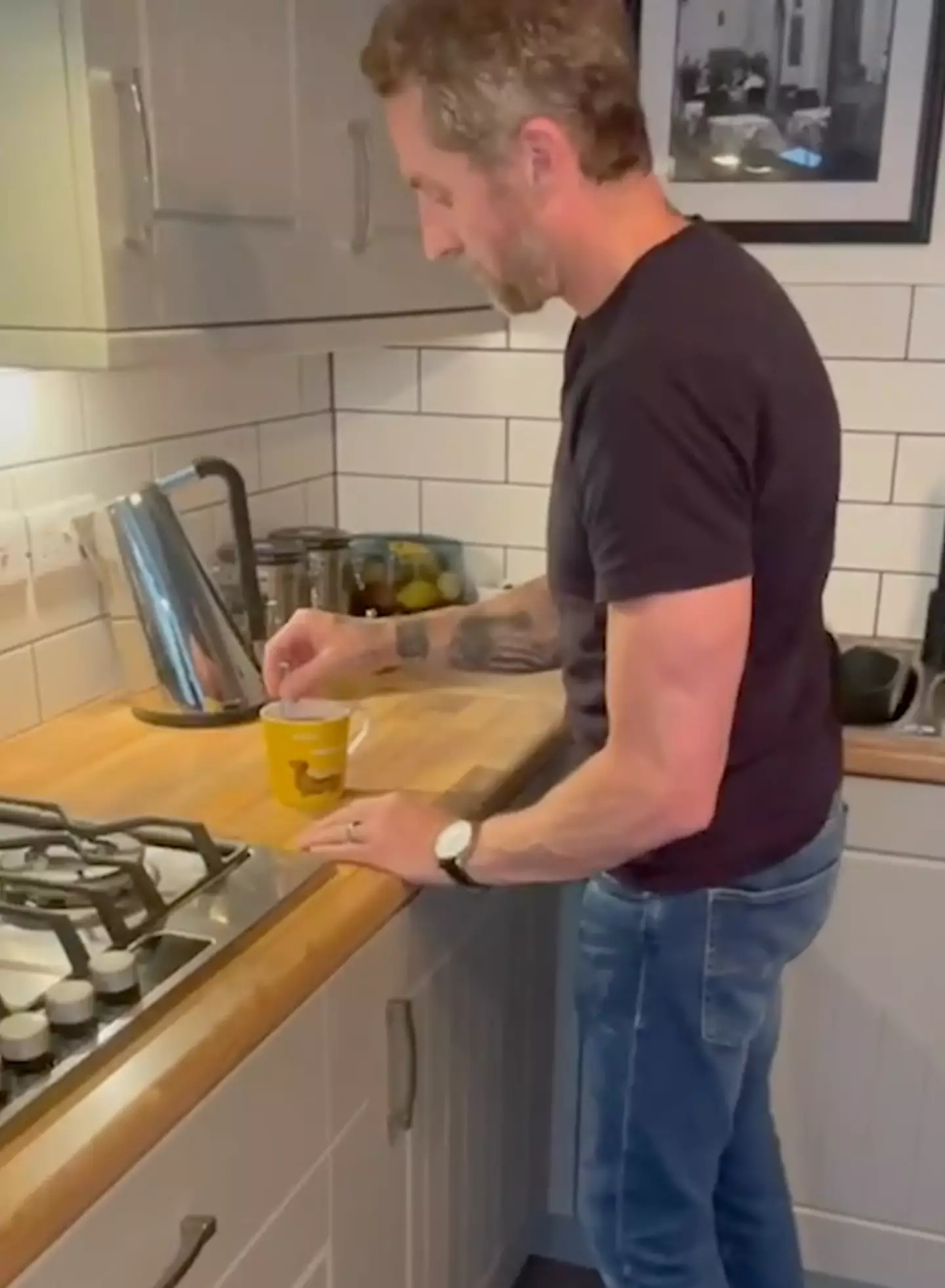 A before and after video shows the impact the drug has had on Damien Gath's Parkinson's disease symptoms (SWNS)