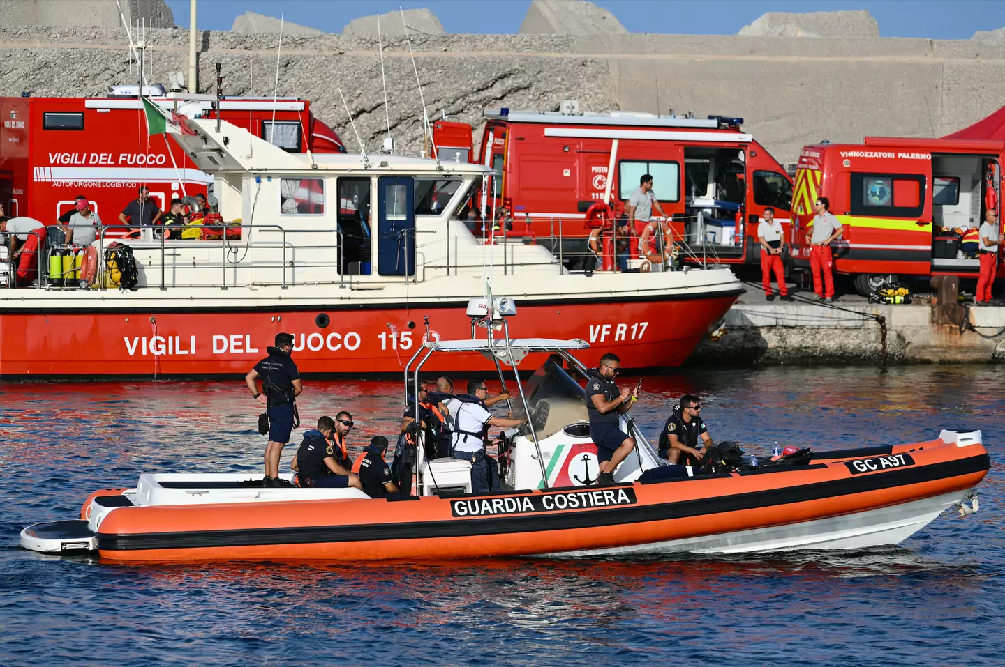 The superyacht was owned by British tech tycoon Mike Lynch. (ALBERTO PIZZOLI/AFP via Getty Images)