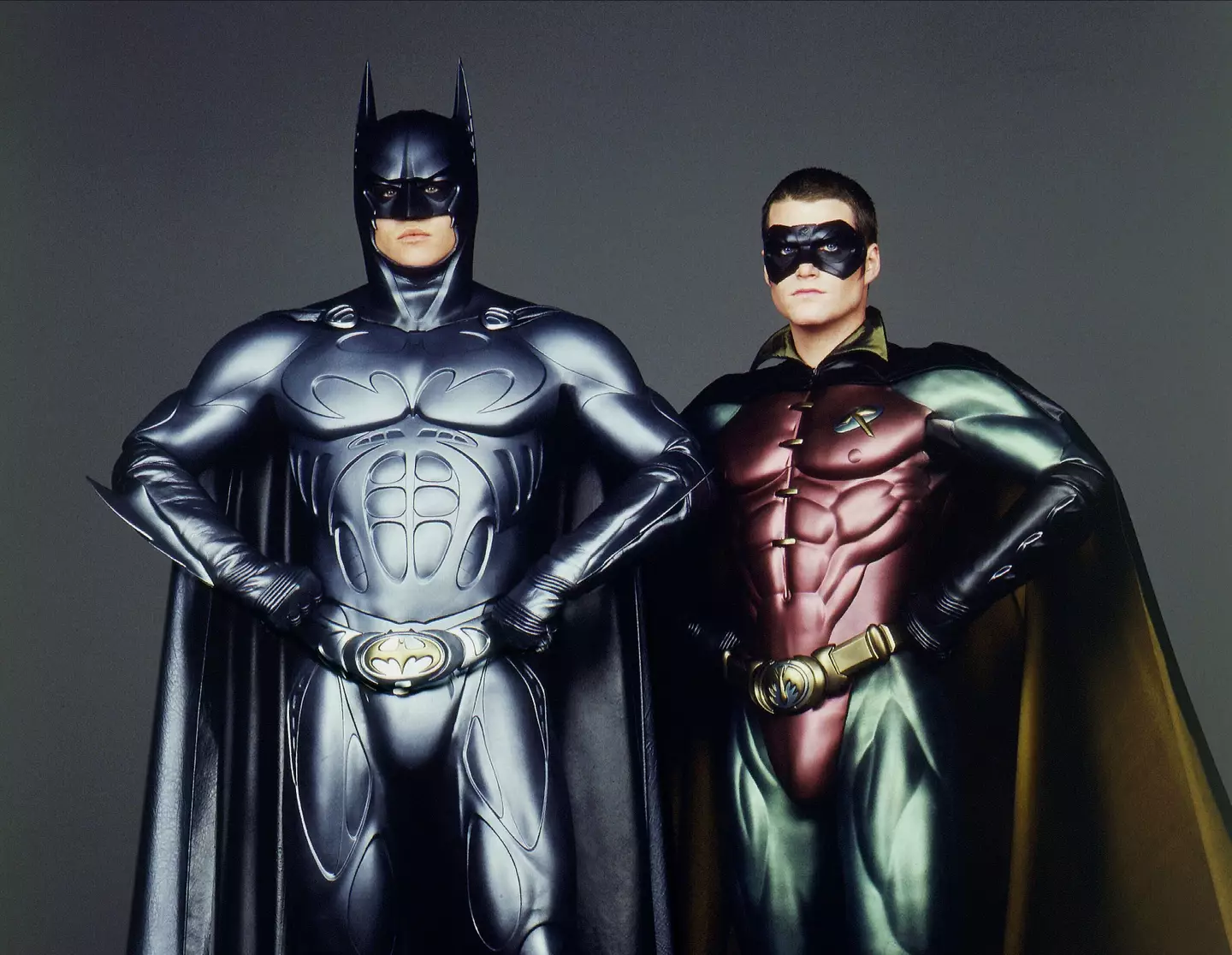 Val Kilmer and Chris O'Donnell as Batman and Robin in Batman Forever.