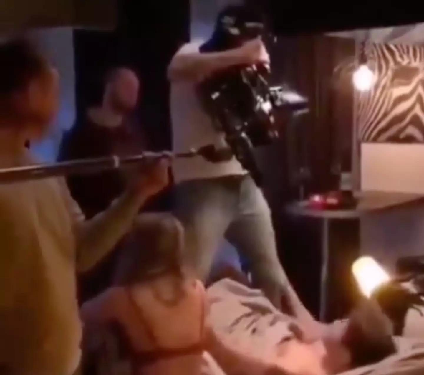 His female co-star is seen just sitting upright out of shot watching the whole spectacle. (interesting_aIl/X)