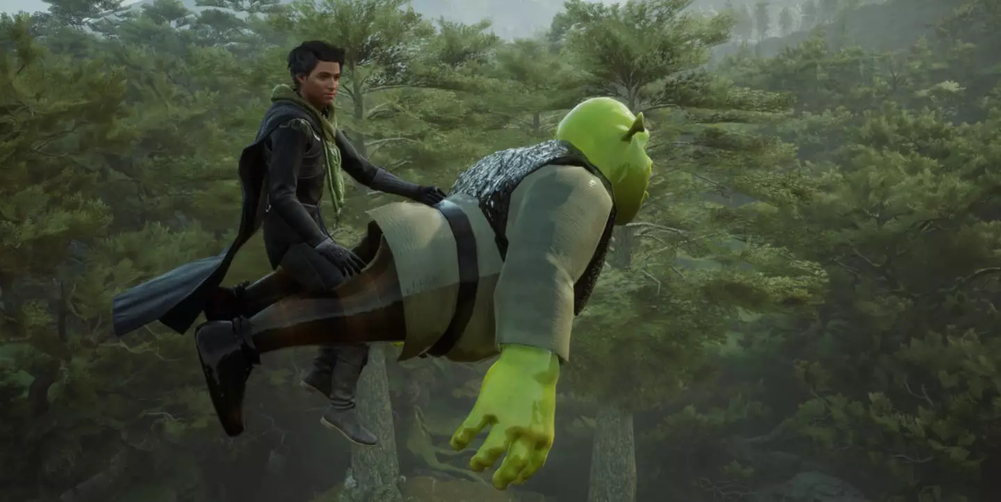 Shrek can be used as a broom in the video game.