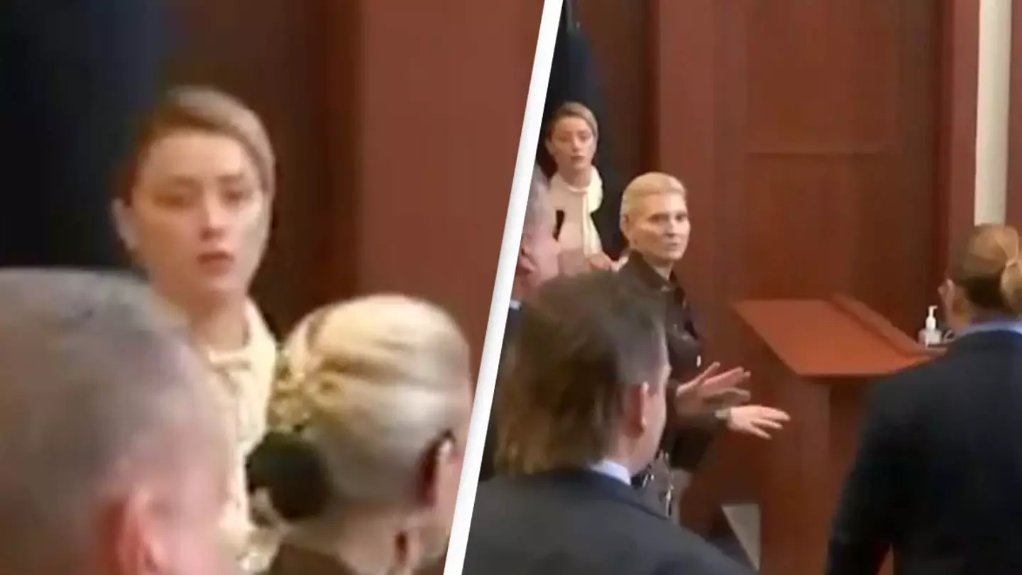 Amber Heard And Johnny Depp Appear To Make Eye Contact While Leaving Court