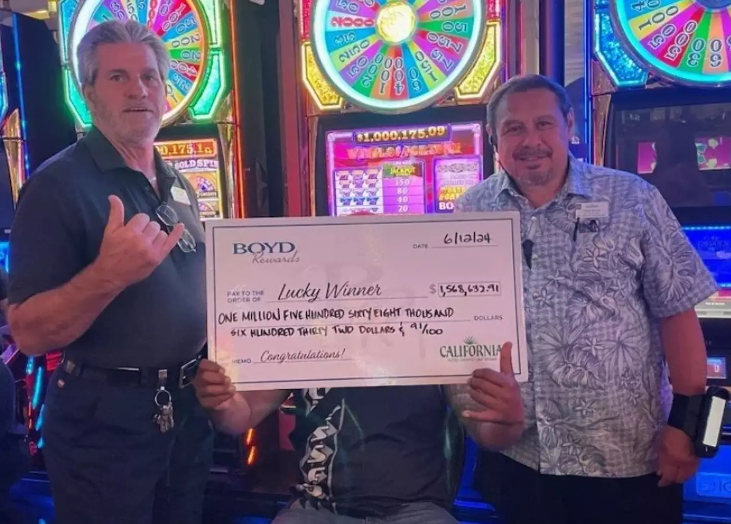 The lucky winner has chosen to remain anonymous (California Hotel and Casino)