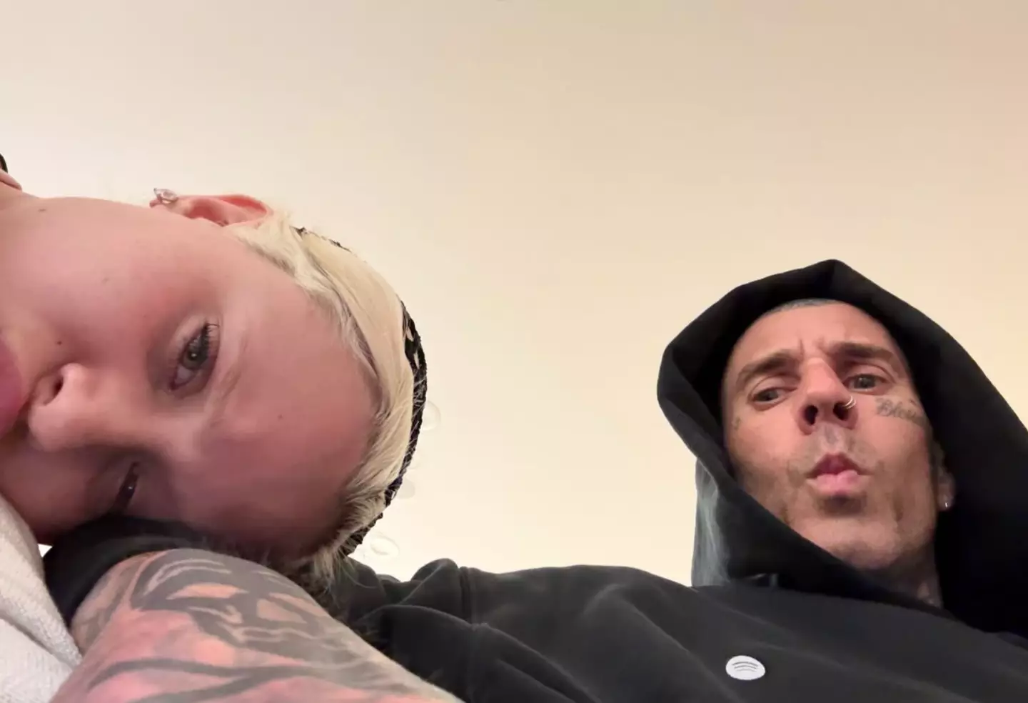Alabama has defended her dad Travis Barker after fans criticized him following her admission that he went 'crazy in Agent Provocateur' for her (Instagram/travisbarker)