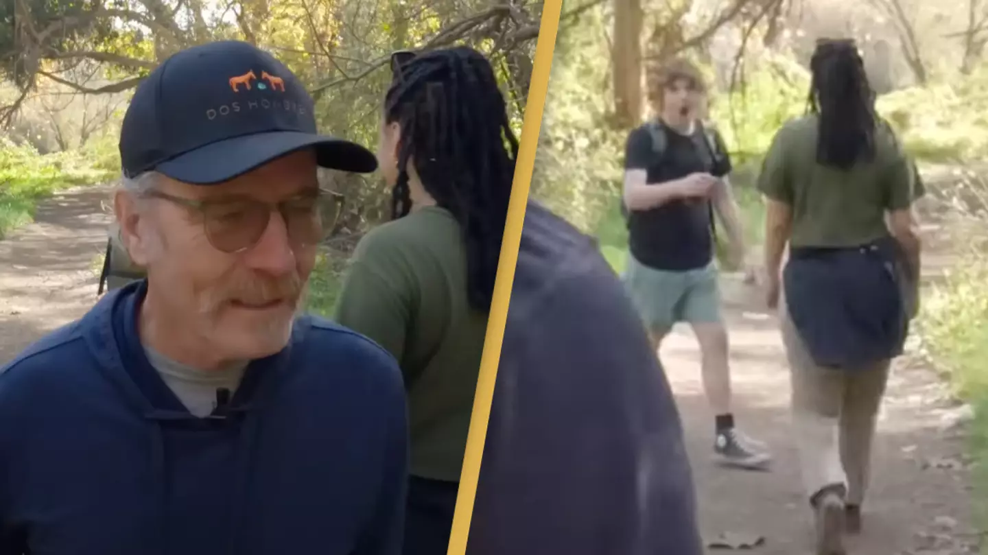 Hikers have hilarious reaction after realizing they've just walked past Bryan Cranston